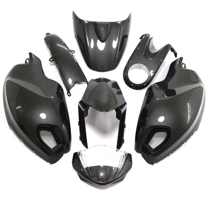 Ducati Monster 696, 796, 1100 Fairings (2008-2016) Faux Carbon Fiber at KingsMotorcycleFairings.com