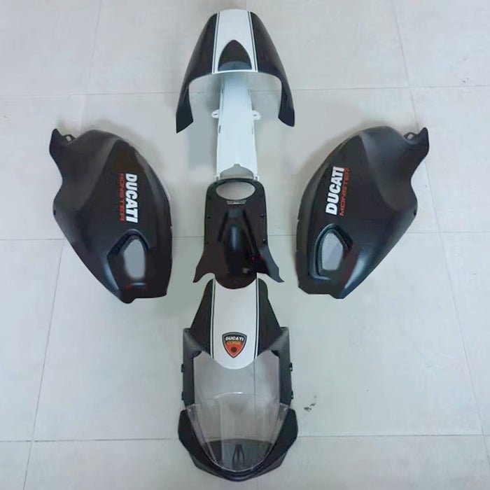 Ducati Monster 696, 796, 1100 Fairings (2008-2016) Matte Black, White at KingsMotorcycleFairings.com