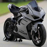 Ducati Panigale V4 Fairing Kit (2018-2019) Nardo Gray, Black at KingsMotorcycleFairings.com