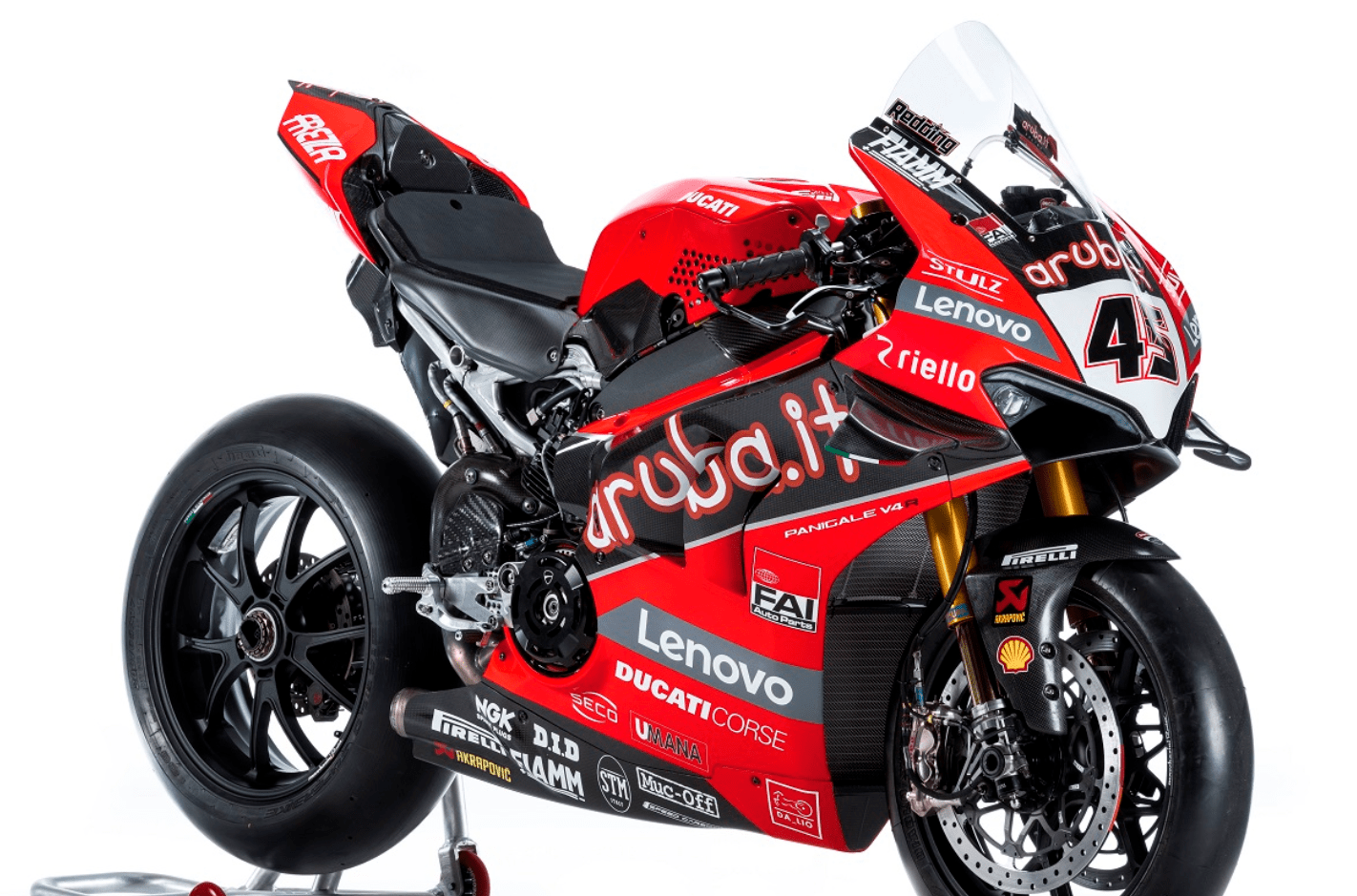 Ducati Panigale V4 Fairing Kit (2018-2019) Red, Black Lenovo 45 at KingsMotorcycleFairings.com