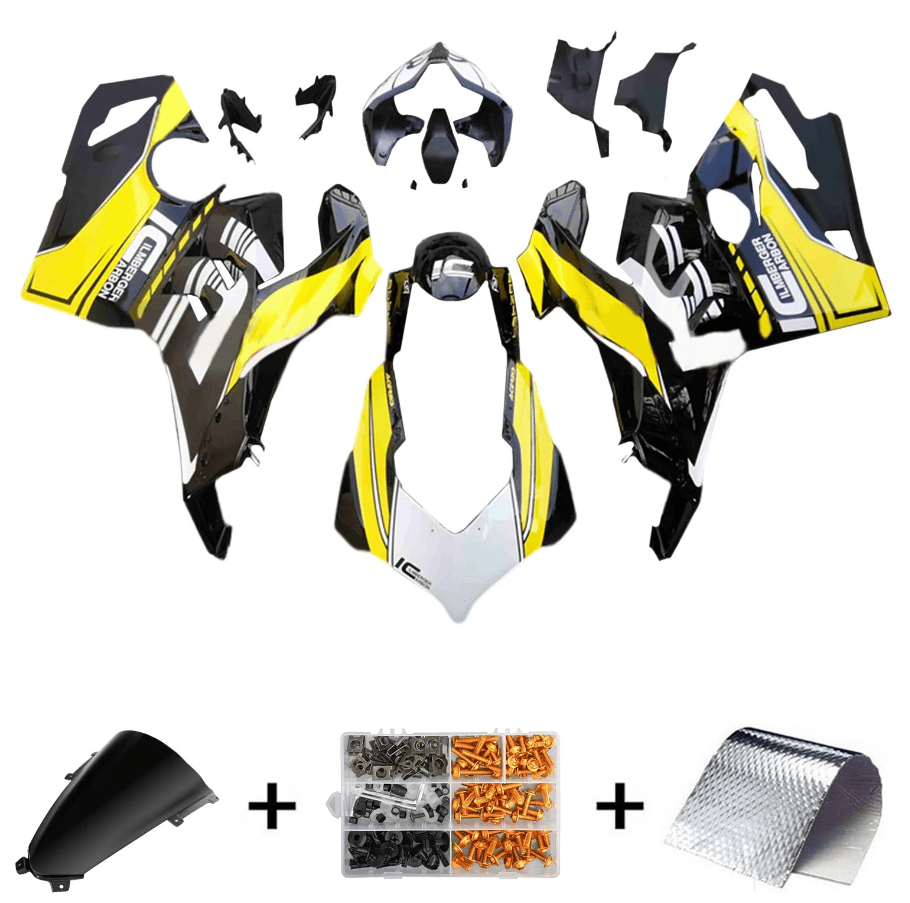 Ducati Panigale V4 Fairings (2018-2019) Yellow, Black, White at KingsMotorcycleFairings.com