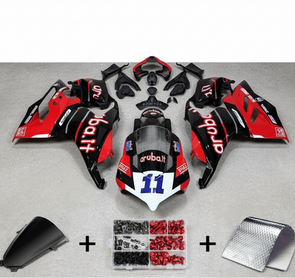 Ducati Panigale V4 Fairing Kit (2018-2019) Black, Red, Aruba at KingsMotorcycleFairings.com