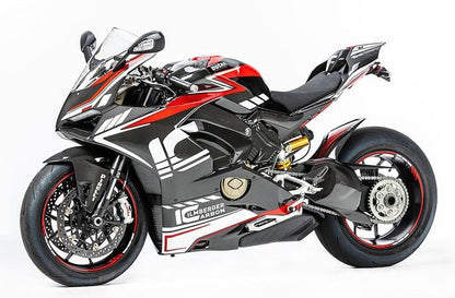 Ducati Panigale V4 Fairing Kit (2018-2019) Matte Black, White, Red at KingsMotorcycleFairings.com