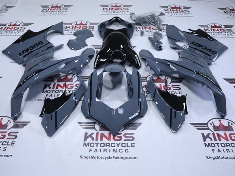 Ducati Panigale V4 Fairings (2018-2019) Nardo Gray, Black at KingsMotorcycleFairings.com