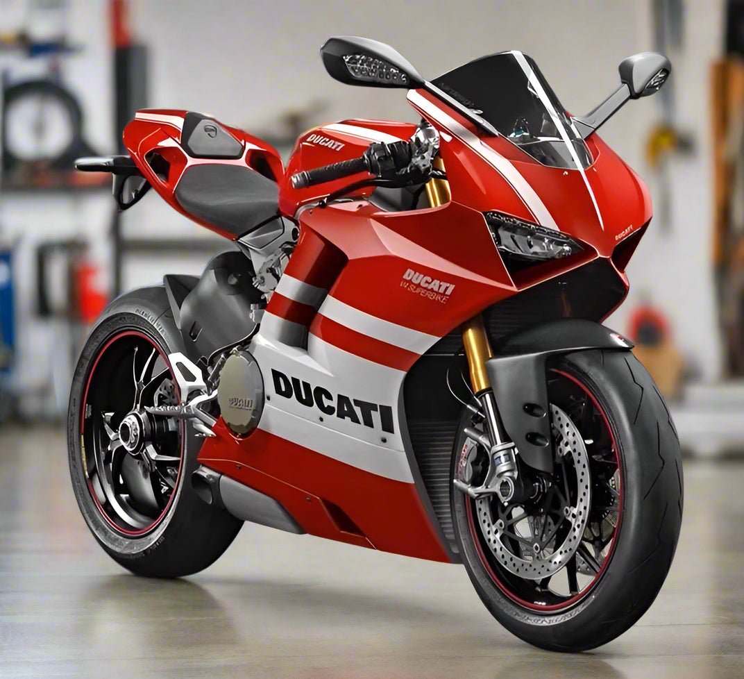 Ducati Panigale V4 Fairing Kit (2018-2019) Red, White Stripes at KingsMotorcycleFairings.com