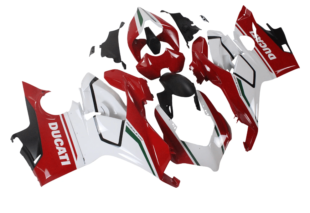 Ducati Panigale V4 Fairings (2018-2019) Red, White, Green at KingsMotorcycleFairings.com