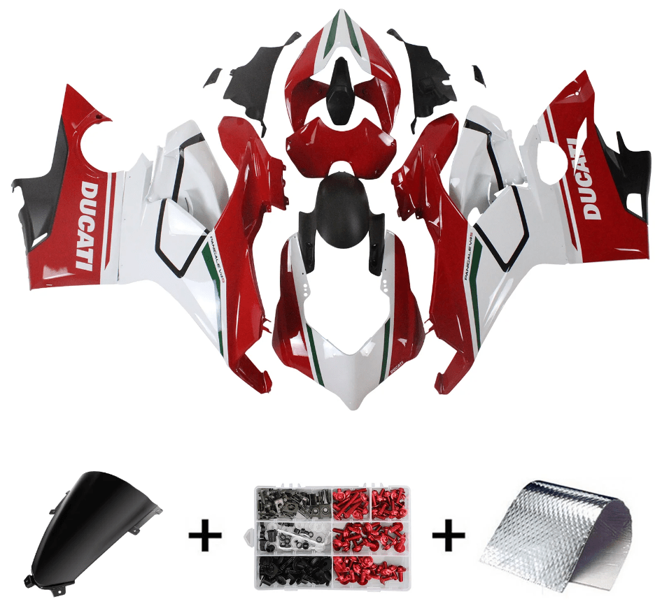 Ducati Panigale V4 Fairing Kit (2018-2019) Red, White, Green at KingsMotorcycleFairings.com!