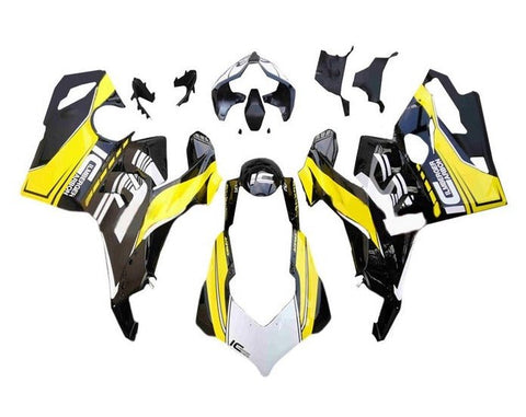 Ducati Panigale V4 Fairing Kit (2018-2019) Yellow, Black, White at KingsMotorcycleFairings.com