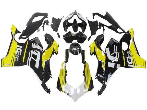 Ducati Panigale V4 Fairings (2020-2021) Black, Yellow, White at KingsMotorcycleFairings.com