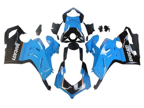 Ducati Panigale V4 Fairings (2020-2021) Blue, Black, Orange at KingsMotorcycleFairings.com