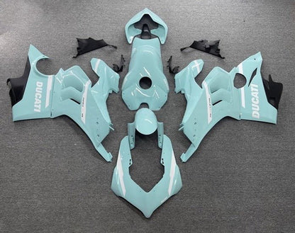 Ducati Panigale V4 Fairings (2020-2021) Light Blue, White at KingsMotorcycleFairings.com