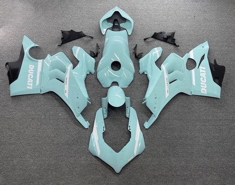 Ducati Panigale V4 Fairings (2020-2021) Light Blue, White at KingsMotorcycleFairings.com
