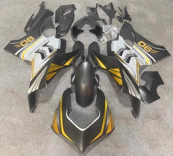 Ducati Panigale V4 Fairings (2020-2021) Matte Black, Gold, White at KingsMotorcycleFairings.com