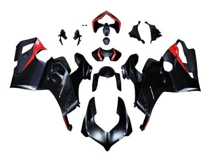 Ducati Panigale V4 Fairing Kit (2020-2021) Matte Black, Red at KingsMotorcycleFairings.com