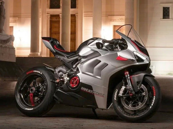 Ducati Panigale V4 Fairings (2020-2021) Matte Silver, Black, Red at KingsMotorcycleFairings.com