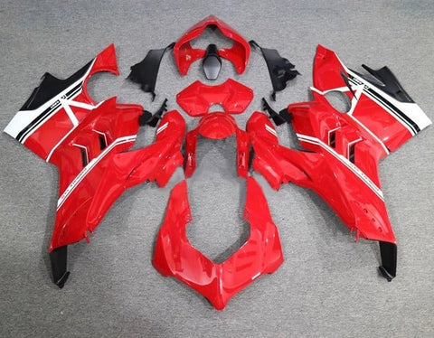 Ducati Panigale V4 Fairings (2020-2021) Red, Black, White Stripe at KingsMotorcycleFairings.com