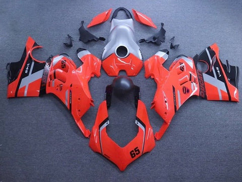 Ducati Panigale V4 Fairings (2020-2021) Red, Silver, Black Stripe at KingsMotorcycleFairings.com