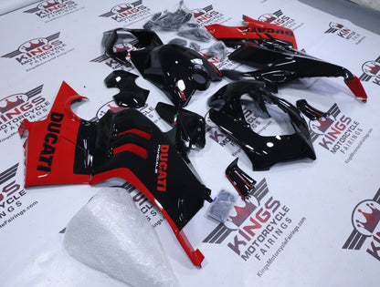 Ducati Panigale V4 Fairings (2022-2024) Black, Red Gloss from KingsMotorcycleFairings.com