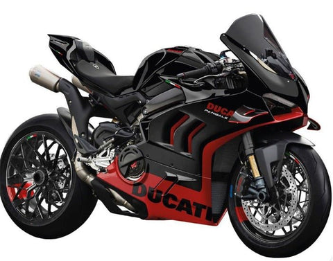 Ducati Panigale V4 Fairings (2022-2024) Black, Red at KingsMotorcycleFairings.com