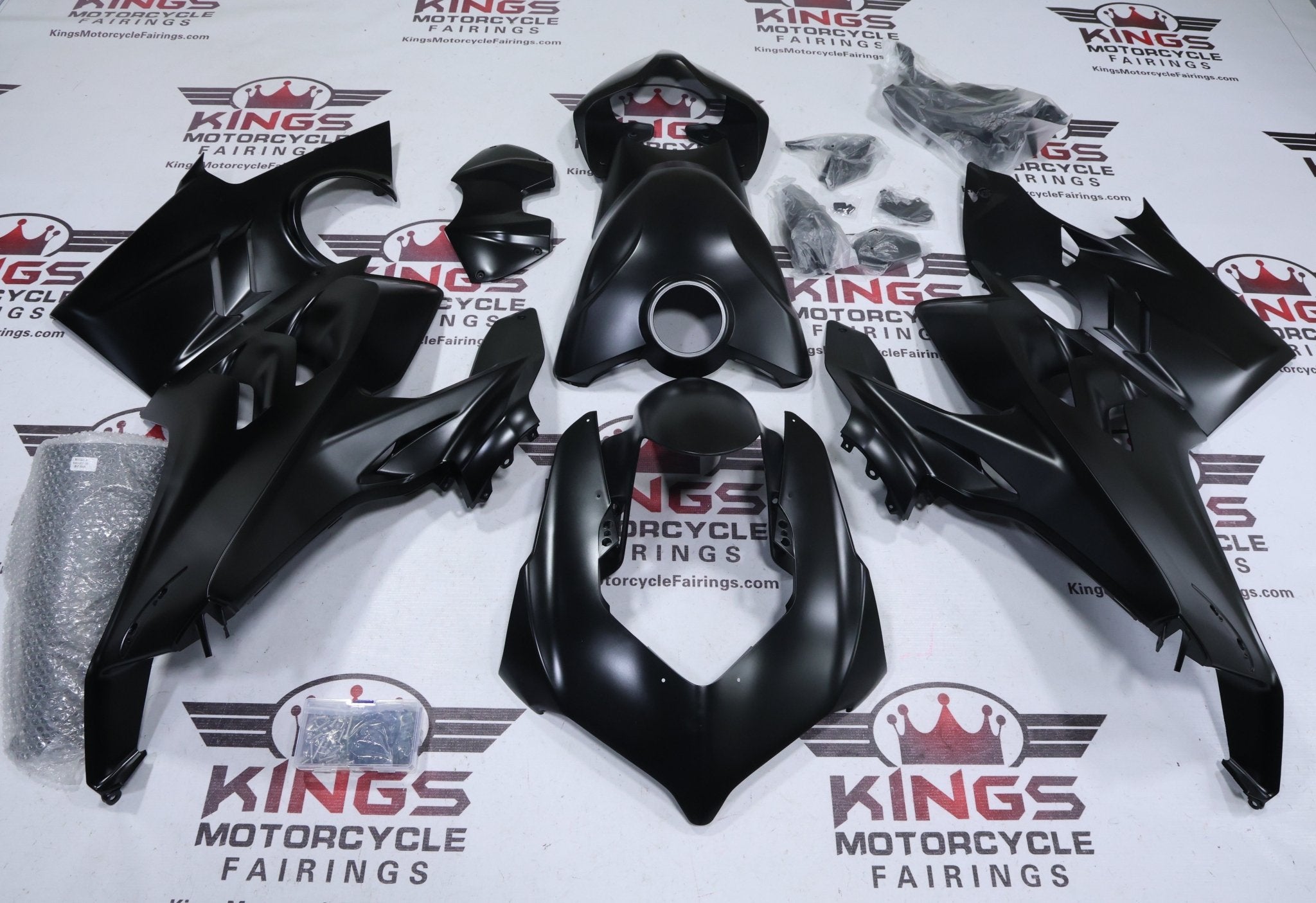 Ducati Panigale V4 Fairings (2022-2024) Satin Black from KingsMotorcycleFairings.com