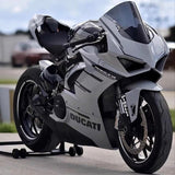 Ducati Panigale V4S Fairing Set (2018-2019) Nardo Gray, Black at KingsMotorcycleFairings.com