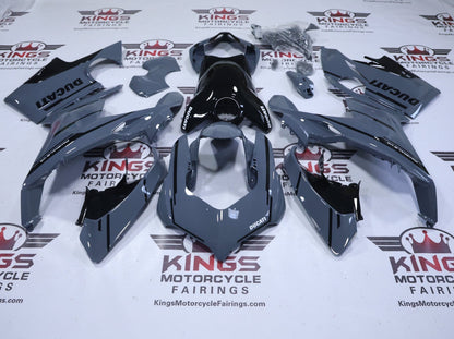 Ducati Panigale V4S Fairings (2018-2019) Gray, Black at KingsMotorcycleFairings.com