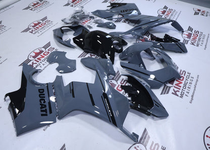Ducati Panigale V4S Fairings (2018-2019) Gray, Black from KingsMotorcycleFairings.com