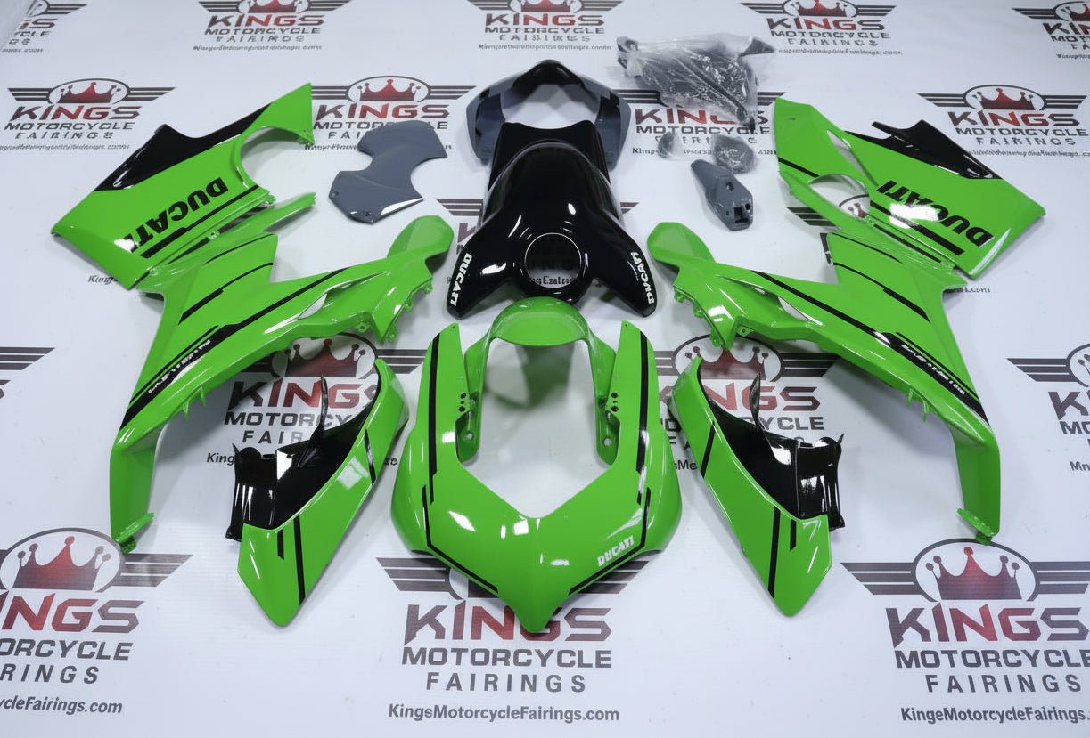 Ducati Panigale V4S Fairings (2018-2019) Green, Black, Gray at KingsMotorcycleFairings.com