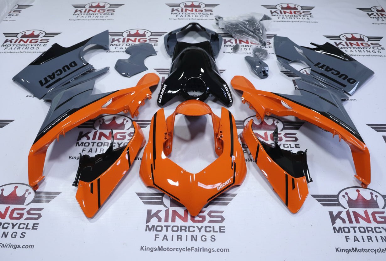 Ducati Panigale V4S Fairings (2018-2019) Orange, Gray, Black at KingsMotorcycleFairings.com