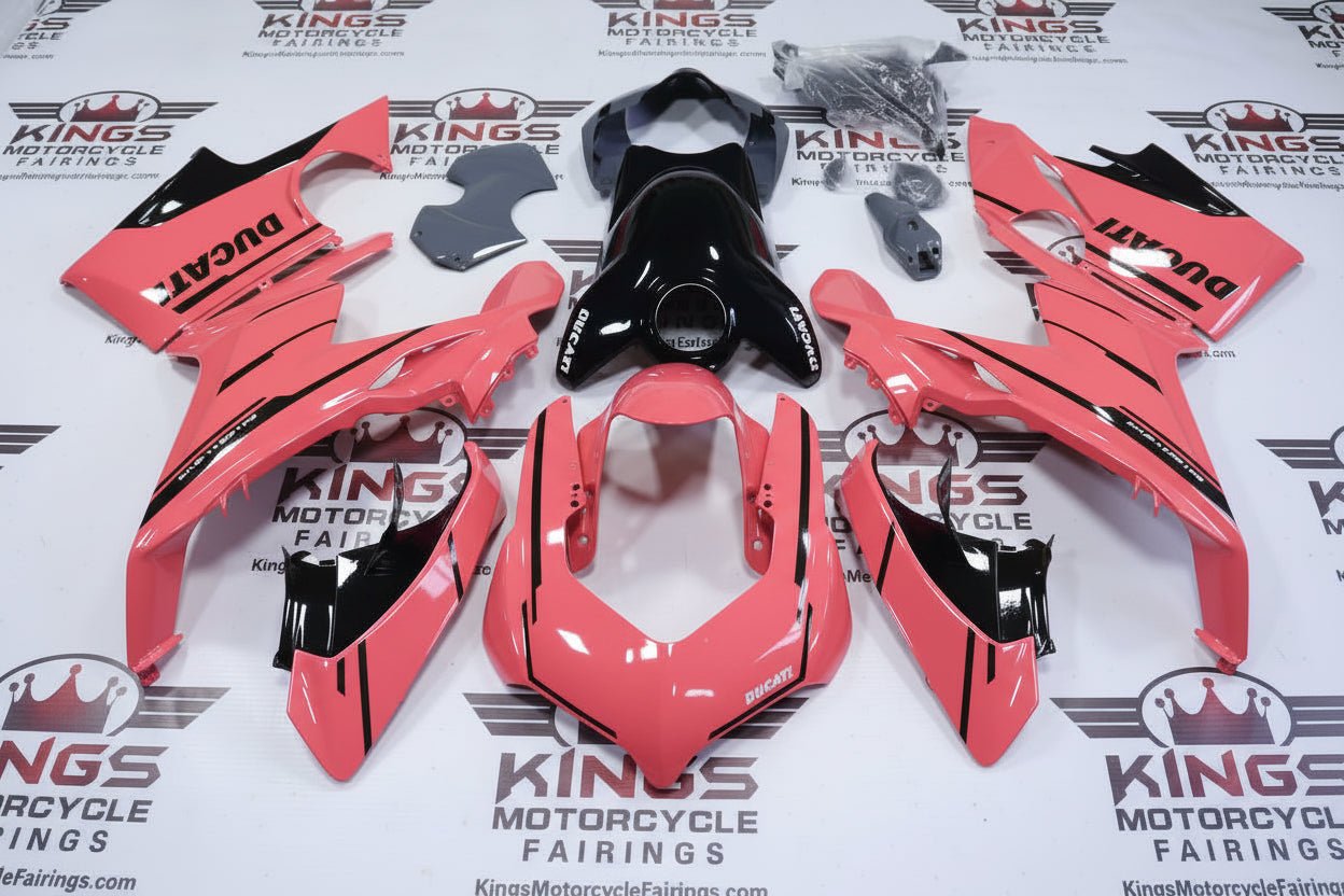 Ducati Panigale V4S Fairings (2018-2019) Pink, Black, Gray at KingsMotorcycleFairings.com