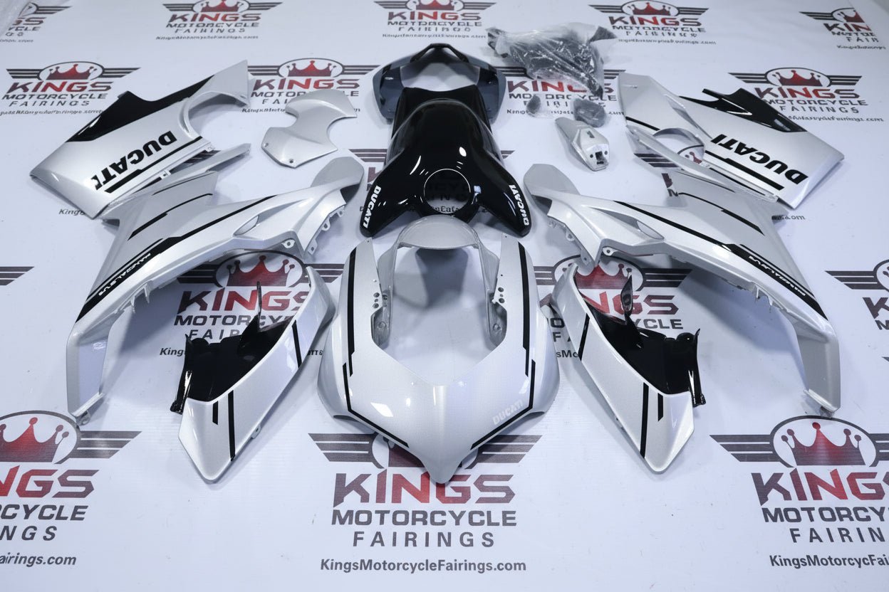Ducati Panigale V4S Fairings (2018-2019) Silver, Black, Gray at KingsMotorcycleFairings.com