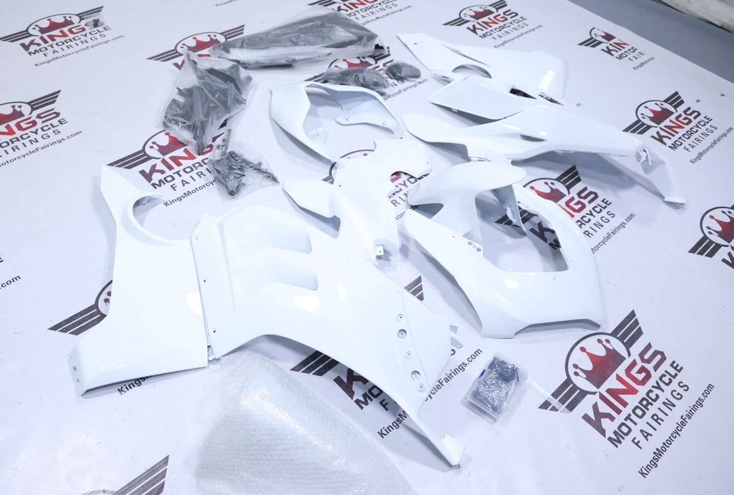 Ducati Panigale V4S Fairings (2020-2021) All White from KingsMotorcycleFairings.com
