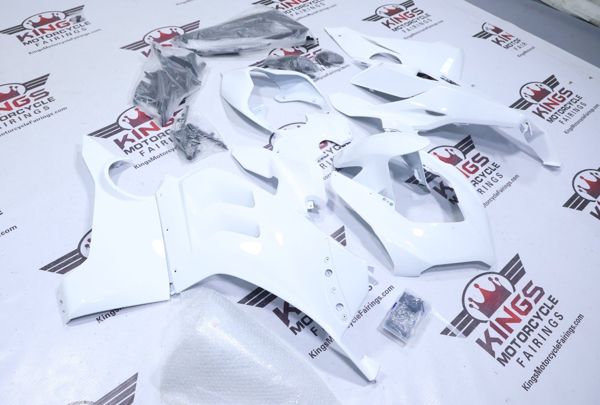 Ducati Panigale V4S Fairings (2020-2021) All White from KingsMotorcycleFairings.com
