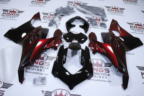 Ducati Panigale V4S Fairings (2020-2021) Black, Red Chameleon at KingsMotorcycleFairings.com