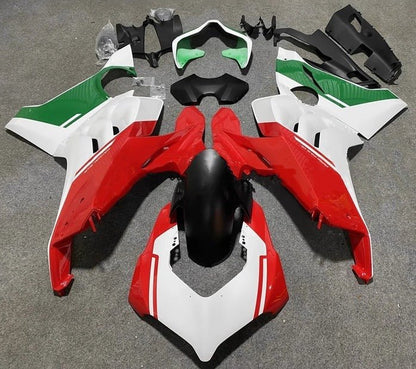 Ducati Panigale V4S Fairings (2020-2021) Red, White, Green at KingsMotorcycleFairings.com