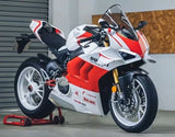 Ducati Panigale V4S Fairings (2020-2021) White, Red at KingsMotorcycleFairings.com