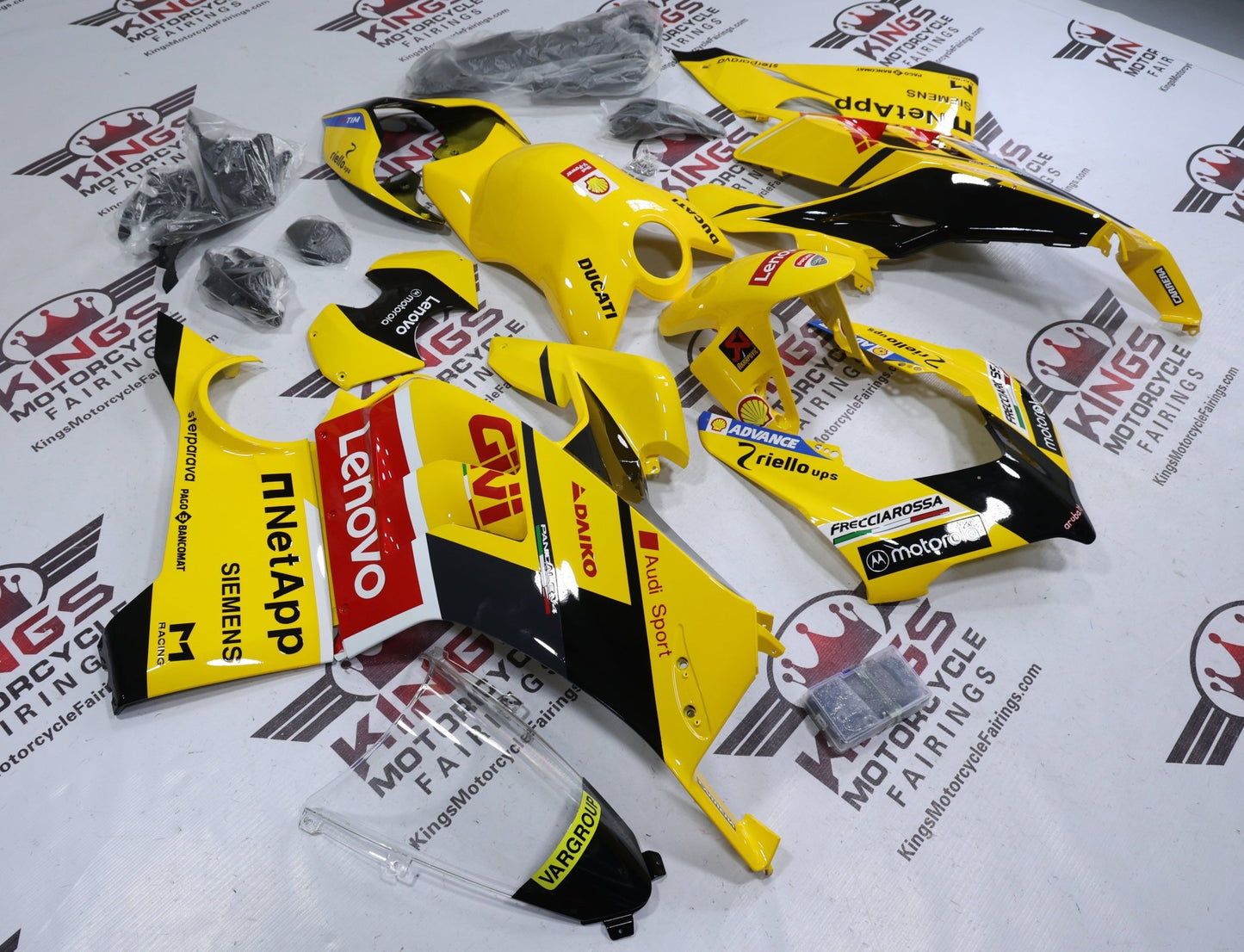 Ducati Panigale V4S Fairings (2020-2021) Yellow Lenovo at KingsMotorcycleFairings.com