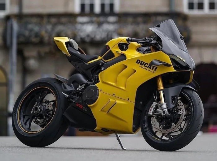 Ducati Panigale V4S Fairings (2022-2024) Yellow, Black from KingsMotorcycleFairings.com