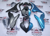 Ducati Supersport 939 Fairings (2017-2021) Matte Gray, Blue Split at KingsMotorcycleFairings.com