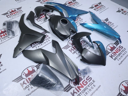 Ducati Supersport 939 Fairings (2017-2021) Matte Gray, Blue Split from KingsMotorcycleFairings.com