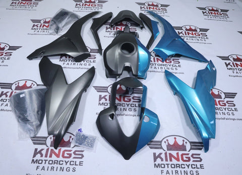 Ducati Supersport 939S Fairings (2017-2021) Matte Gray, Blue Split at KingsMotorcycleFairings.com