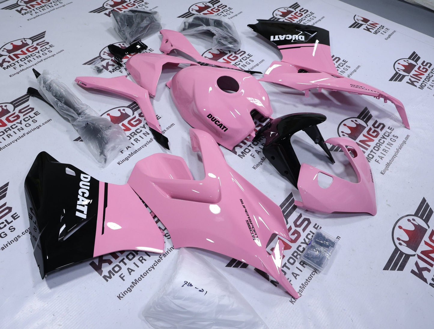Ducati Supersport 950 Fairing Set (2021-2024) Pink, Black at KingsMotorcycleFairings.com