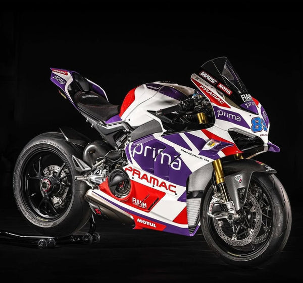 Ducati V4S Fairings (2022-2024) White, Purple, Pramac Prima at KingsMotorcycleFairings.com