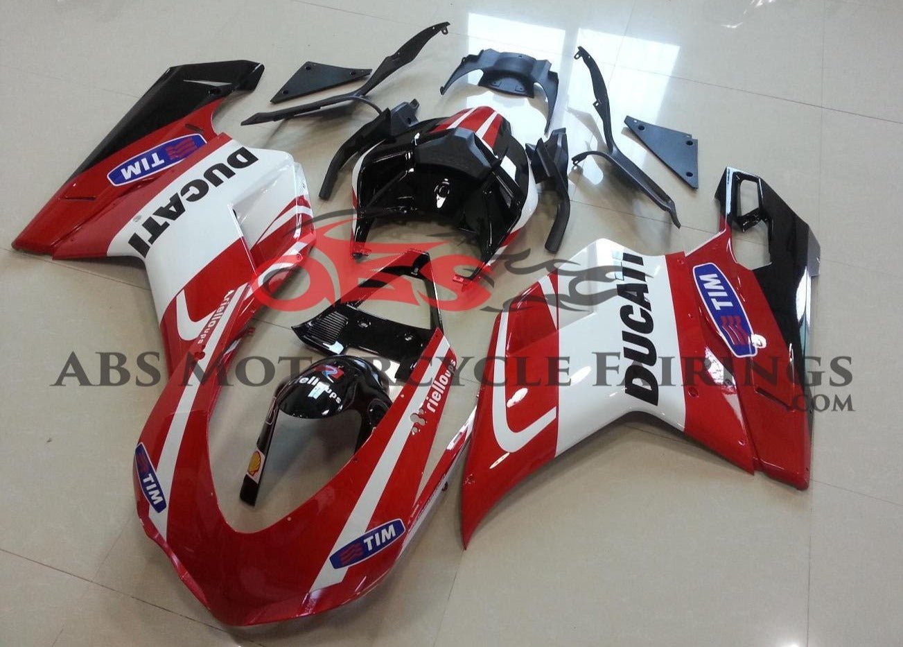 Ducati 1098 (2007-2012) Red, White & Black Tim Fairings at KingsMotorcycleFairings.com