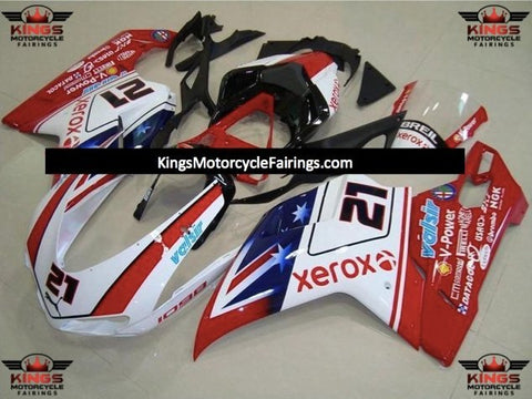 Ducati 1098 (2007-2012) Red, White & Blue Bayliss Corse Valsir #21 Fairings at KingsMotorcycleFairings.com