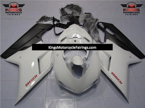 Ducati 1098 (2007-2012) White, Red & Black Stripe Fairings at KingsMotorcycleFairings.com