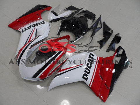 Ducati 1198 (2007-2012) White, Red & Black Tricolor Fairings at Kings MotorcycleFairings.com