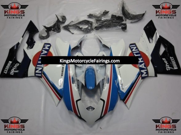 Ducati 1199 (2011-2014) White, Blue, Red & Black Martini Fairings at KingsMotorcycleFairings.com