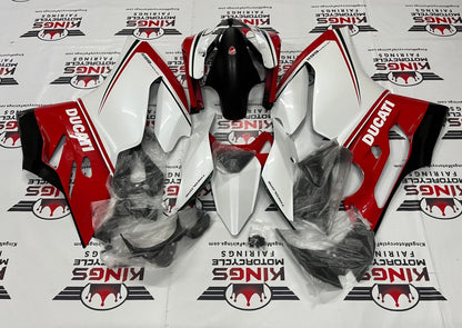 Ducati 1199 Fairings (2011-2014) White, Red, Black Stripes at KingsMotorcycleFairings.com
