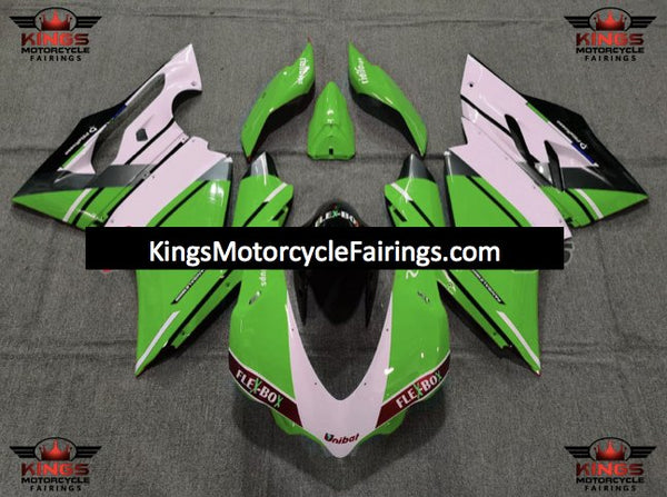 Ducati 1299 Panigale Fairings (2015-2020) Green Pink, Black at KingsMotorcycleFairings.com 